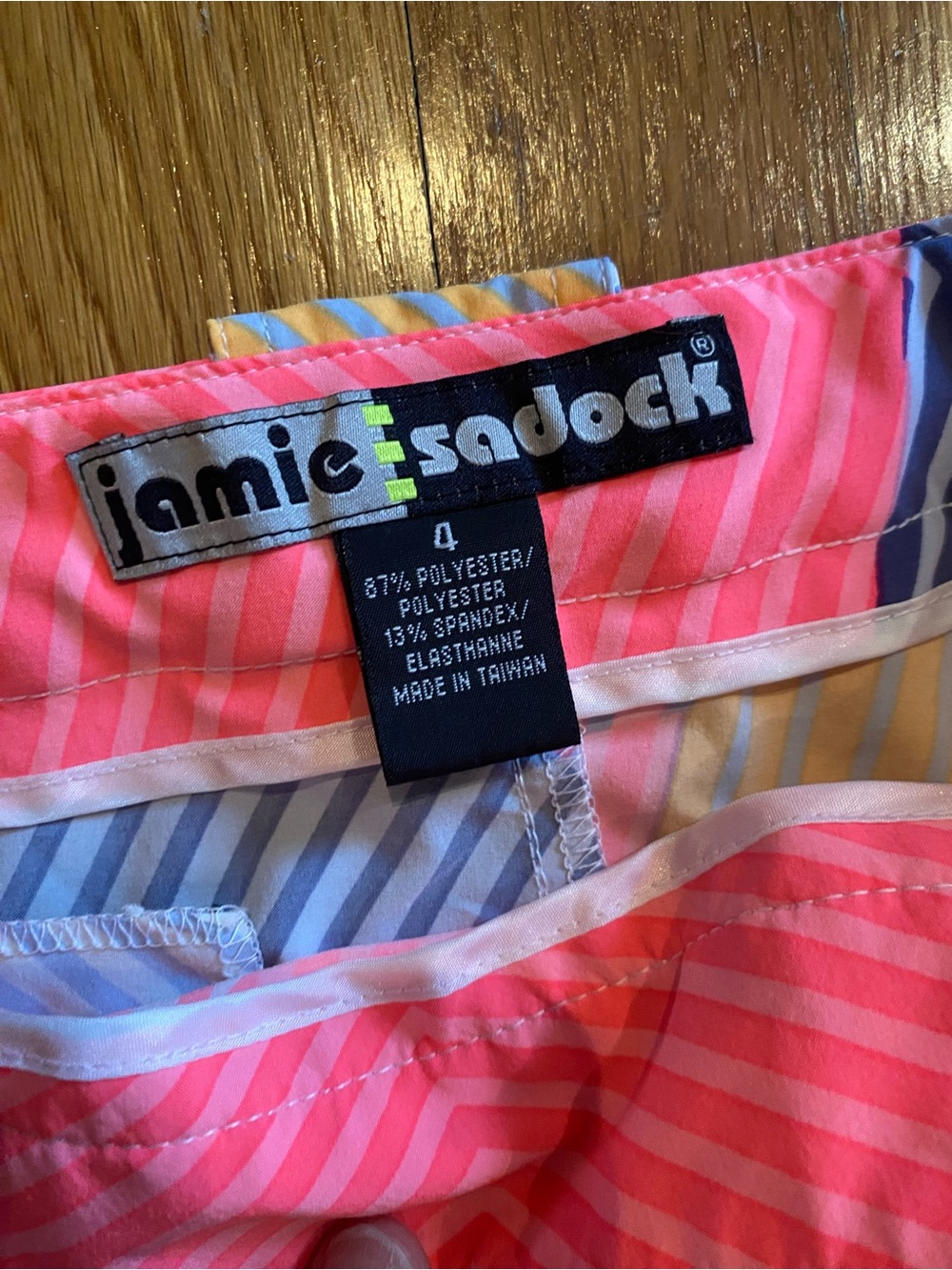 Jamie Sadock Striped Colorblock Pink and Blue Women's Skirt - Picture 2 of 3